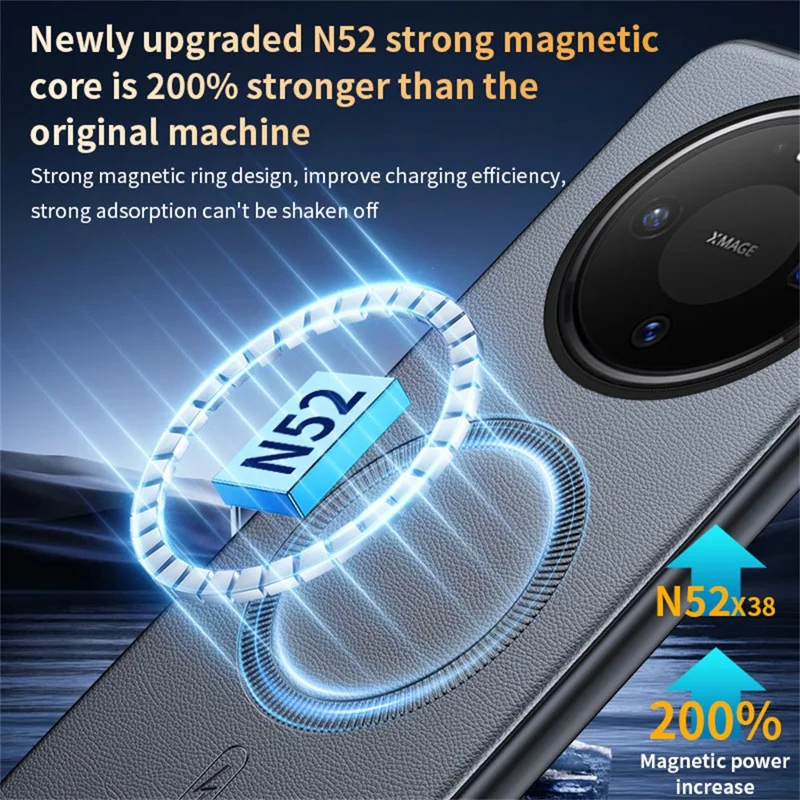 غطاء هواوي ميت 80 برو المغناطيسي من الجلد المطلي بـ TPU + PC - أسود