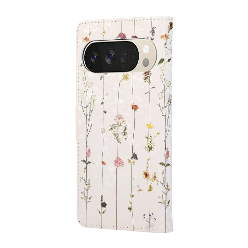 For Google Pixel 10 Pro XL / 9 Pro XL Case RFID Blocking Flower Leather Phone Cover - Small Flower