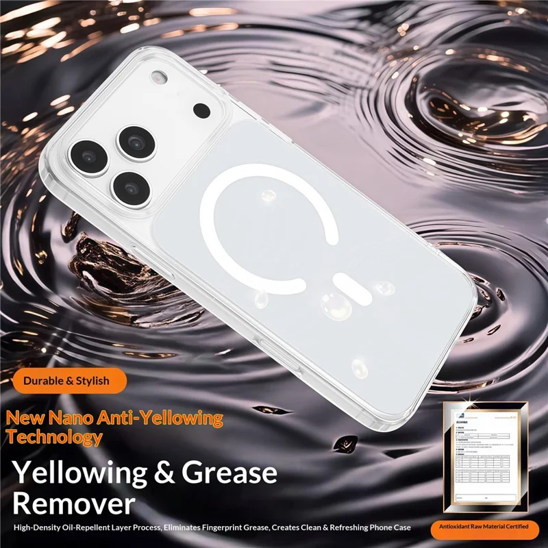 Capa para iPhone 17 Pro Max Compatível com MagSafe, Capa Traseira Magnética TPU e PC com Duas Cores - Branco