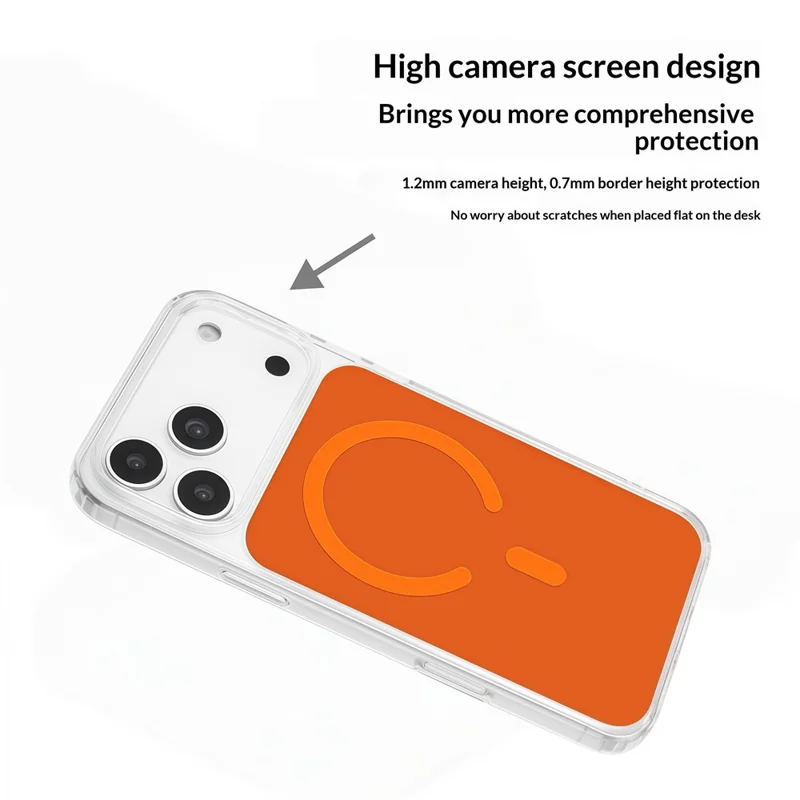 Capa para iPhone 17 Pro Max Compatível com MagSafe, Capa Traseira Magnética TPU e PC com Duas Cores - Branco