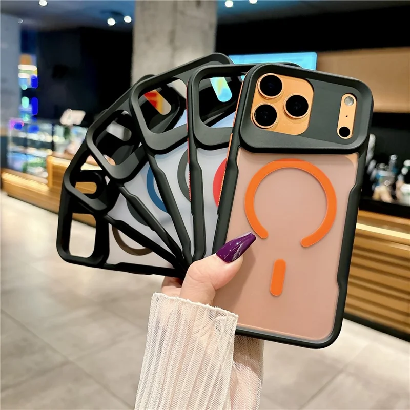 Für iPhone 17 Pro Magnetische Hülle mit Soft-Touch-Beschichtung aus TPU + PC Stoßfester Handy-Rückenschutz - Orange