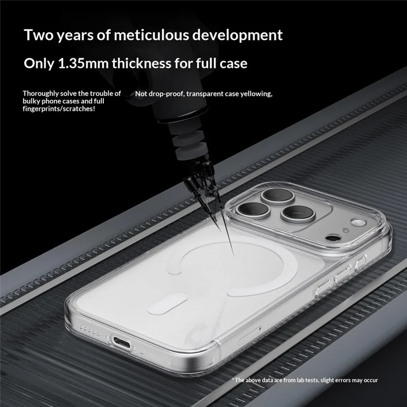 Coque pour iPhone 17 Pro compatible MagSafe, coque arrière en verre trempé ultra fine antichoc - Blanc