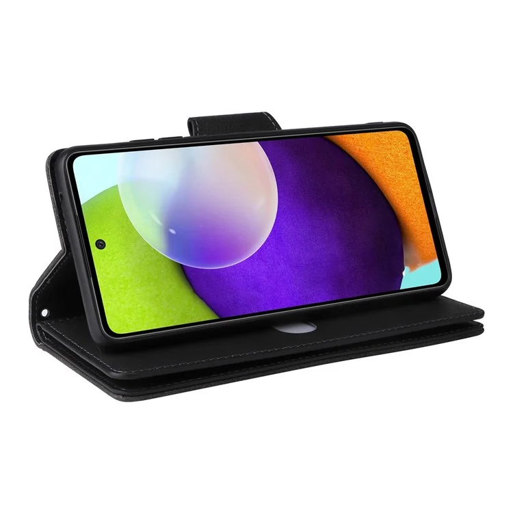 per samsung galaxy a13 4g / 5g / a04s 4g (164,7 x 76,7 x 9,1 mm) / a04 4g (164,4 x 76,3 x 9,1 mm) / m13 custodia per telefono con cerniera con cerniera del portafoglio 5g con cinturino - nero