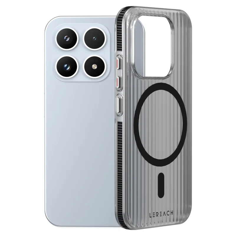 LEREACH TOC Series for Xiaomi 17 Magnetic Case Flowing Grid PC Phone Cover - Black