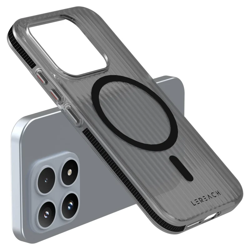 LEREACH TOC Series for Xiaomi 17 Magnetic Case Flowing Grid PC Phone Cover - Black