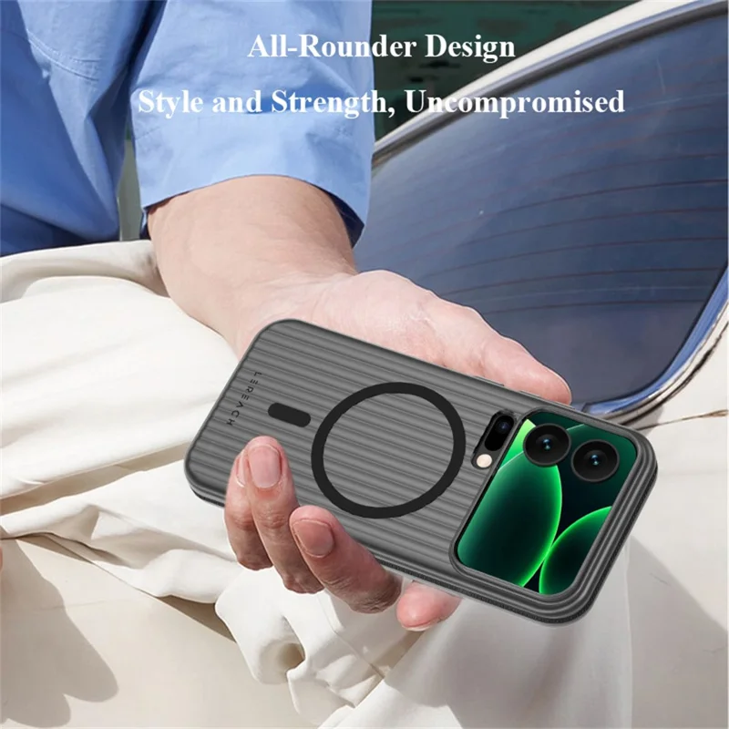 LEREACH TOC Series for Xiaomi 17 Pro Magnetic Case Flowing Grid PC Phone Cover - Black