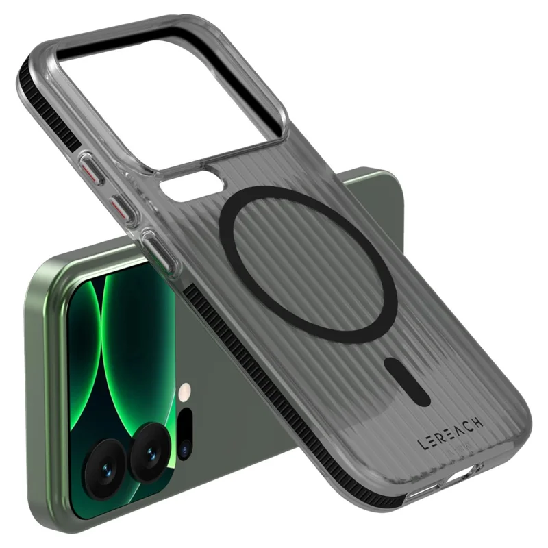 LEREACH TOC Series for Xiaomi 17 Pro Magnetic Case Flowing Grid PC Phone Cover - Black