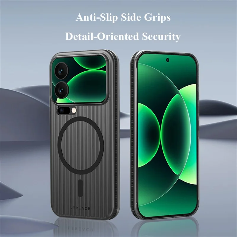 LEREACH TOC Series for Xiaomi 17 Pro Magnetic Case Flowing Grid PC Phone Cover - Black