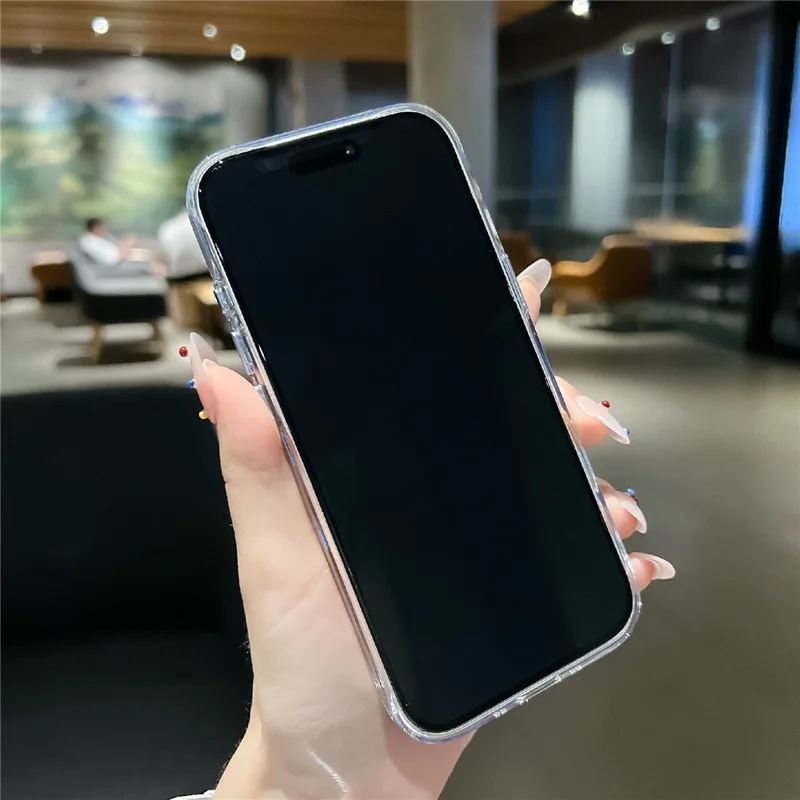 Coque transparente cristal pour iPhone Air, compatible MagSafe, coque rigide en PC avec film en verre trempé - Vert fluo