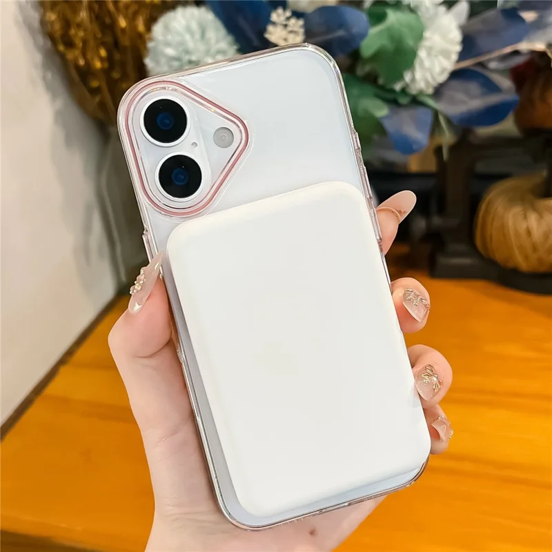 Coque transparente cristal pour iPhone 17, compatible MagSafe, coque rigide en PC avec film en verre trempé - Or Désert