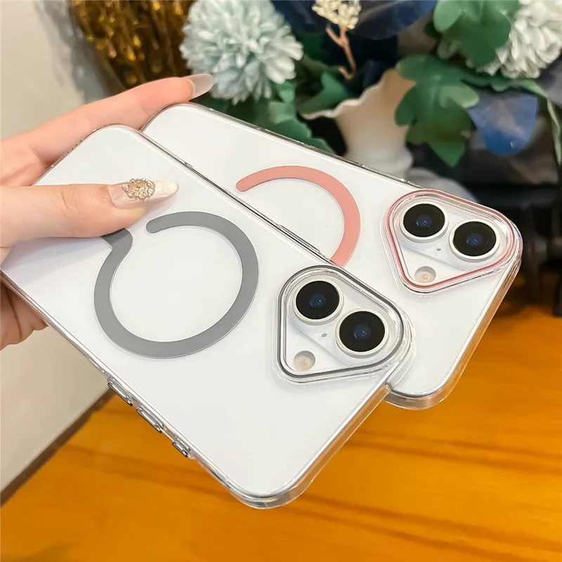 Coque transparente cristal pour iPhone 17, compatible MagSafe, coque rigide en PC avec film en verre trempé - Or Désert