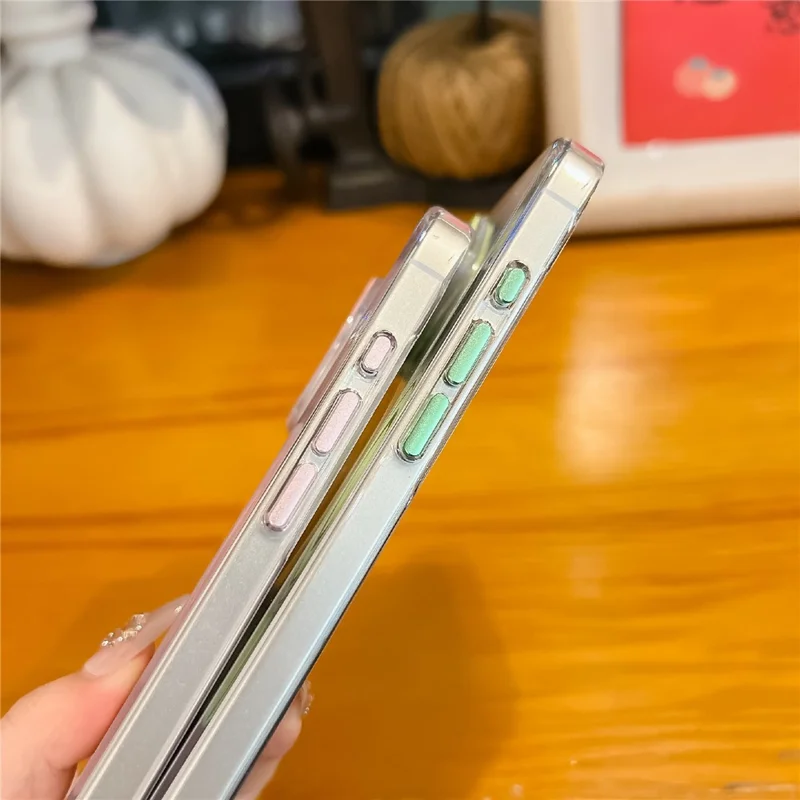 Coque transparente cristal pour iPhone 17, compatible MagSafe, coque rigide en PC avec film en verre trempé - Or Désert