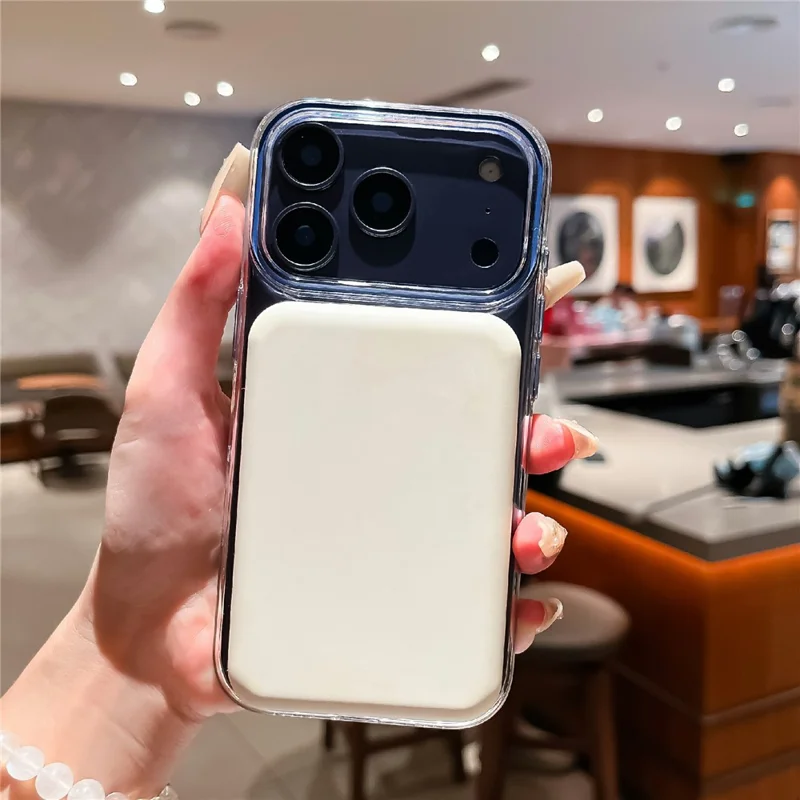 Coque transparente pour iPhone 17 Pro Max, compatible MagSafe, en PC dur avec film de protection en verre trempé - Orange