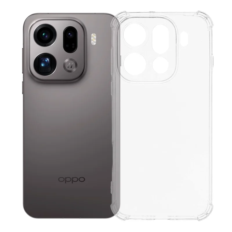 Przezroczysta obudowa TPU na Oppo Find X9 Pro 5G z wzmocnionymi narożnikami, odporna na upadki