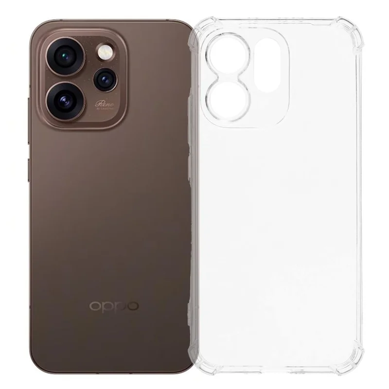 For Oppo Reno15 Pro 5G (Global) / Reno15 5G (China) Transparent TPU Case Reinforced Corners Drop-proof Phone Cover