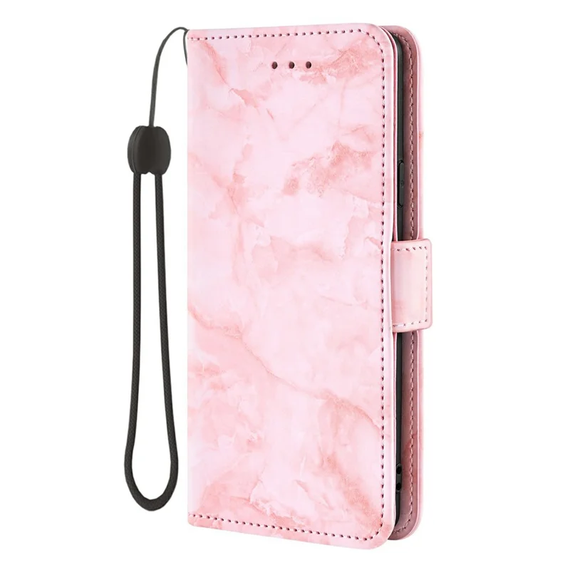 For Xiaomi 15 Ultra Leather Case Marble Pattern Phone Wallet Stand Cover with Wrist Strap - Pink