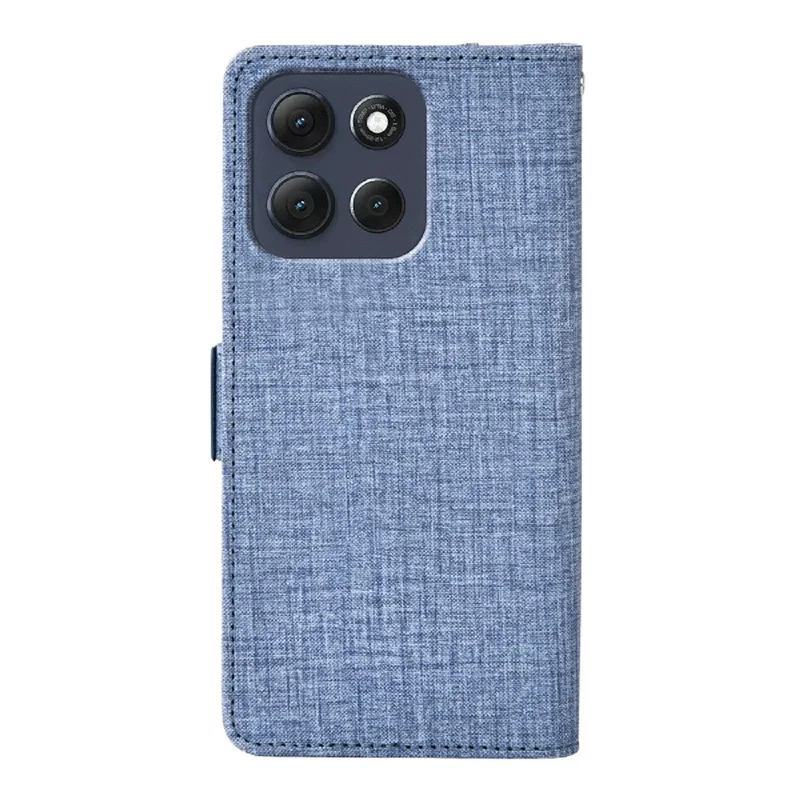 For Motorola Moto G86 5G Case Jean Cloth Texture PU Leather Wallet Phone Cover with Rotating Card Slots - Blue