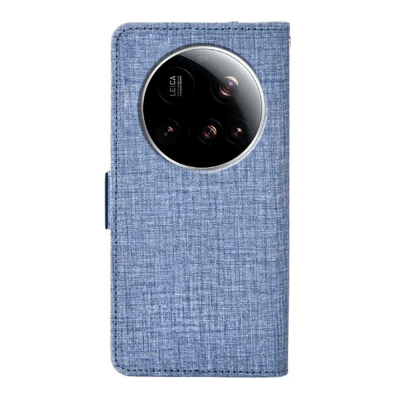 For Xiaomi 15 Ultra Case Jean Cloth Texture PU Leather Wallet Phone Cover with Rotating Card Slots - Blue