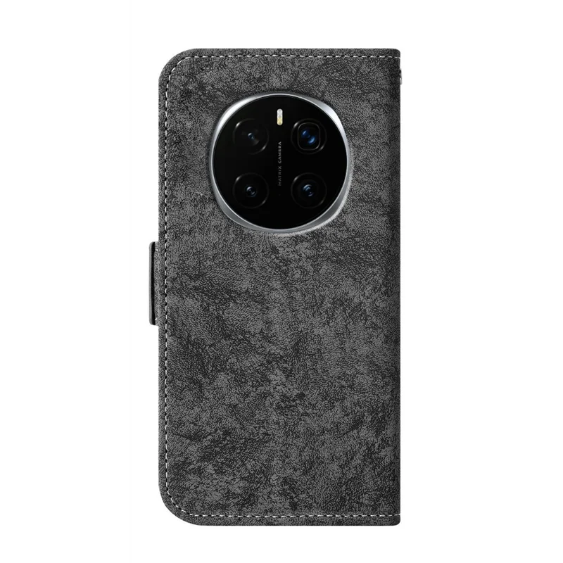 For Honor Magic7 Pro 5G Case Water-ink Painting Wallet PU Leathe Phone Cover with Rotating Card Slots - Black