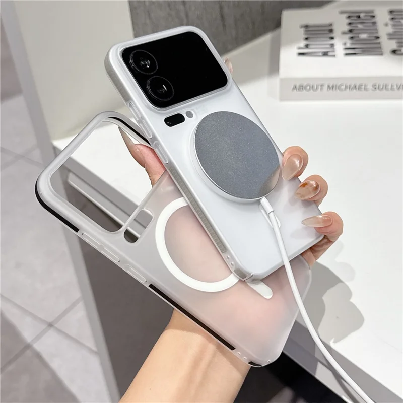 Für Xiaomi 17 Pro Max Matt-PC-Magnetfall Anti-Rutsch-Kanten-Handy-Backcover – Schwarz