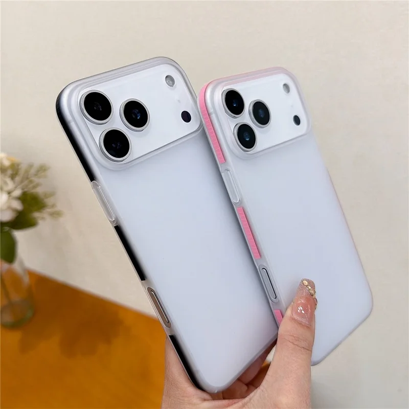 For iPhone 17 Pro Frosted PC Case Anti Slip Edge Skin Touch Phone Back Cover - Black