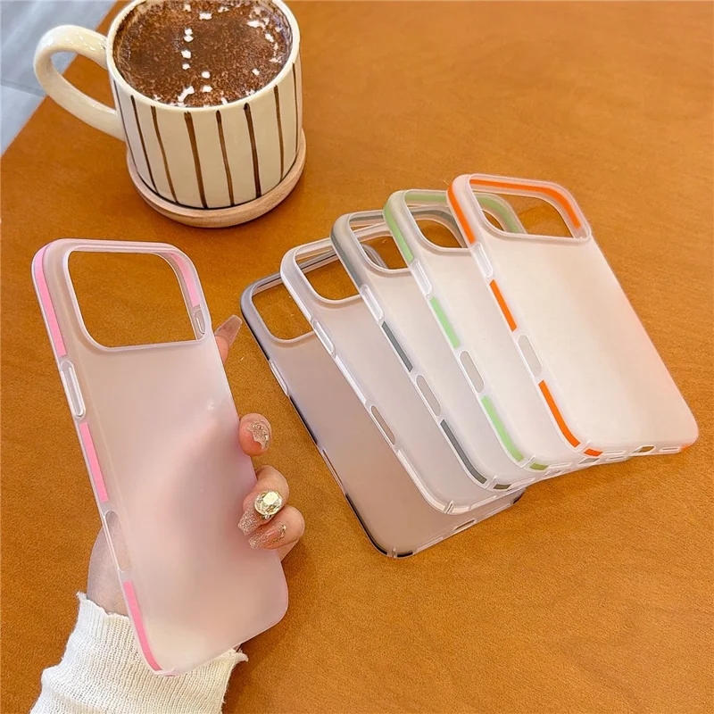 For iPhone 17 Pro Frosted PC Case Anti Slip Edge Skin Touch Phone Back Cover - Black