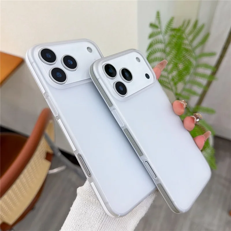 For iPhone 17 Pro Max Frosted PC Case Anti Slip Edge Skin Touch Phone Back Cover - Black