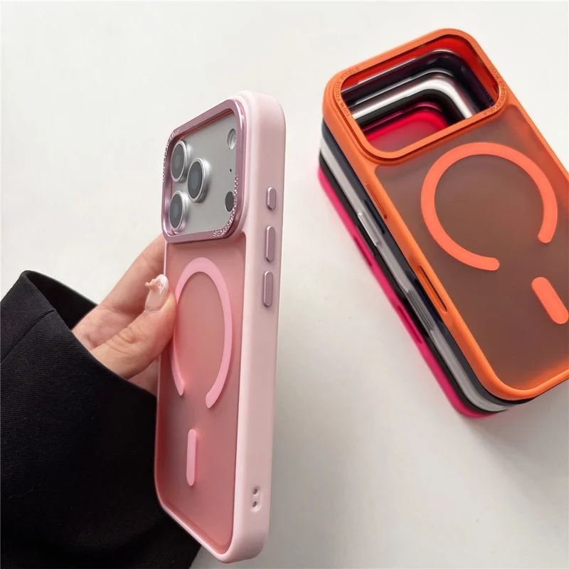 Custodia per iPhone 17 Pro Max Compatibile con MagSafe con Telaio Metallico per Obiettivo e Cover in TPU e PC - Nero