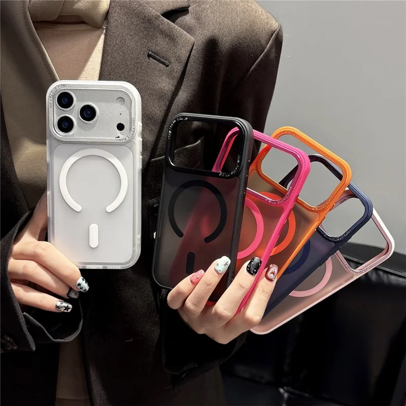 Custodia per iPhone 17 Pro Max Compatibile con MagSafe con Telaio Metallico per Obiettivo e Cover in TPU e PC - Nero