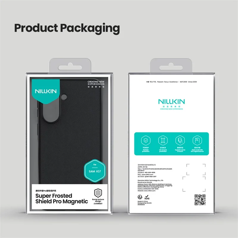 NILLKIN Super Frosted Shield Pro for Samsung Galaxy A57 Magnetic Case PC + TPU Clear Black Phone Cover