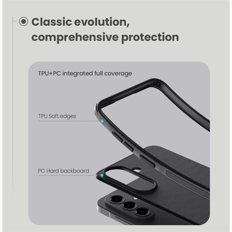 NILLKIN Super Frosted Shield Pro for Samsung Galaxy A57 Magnetic Case PC + TPU Clear Black Phone Cover