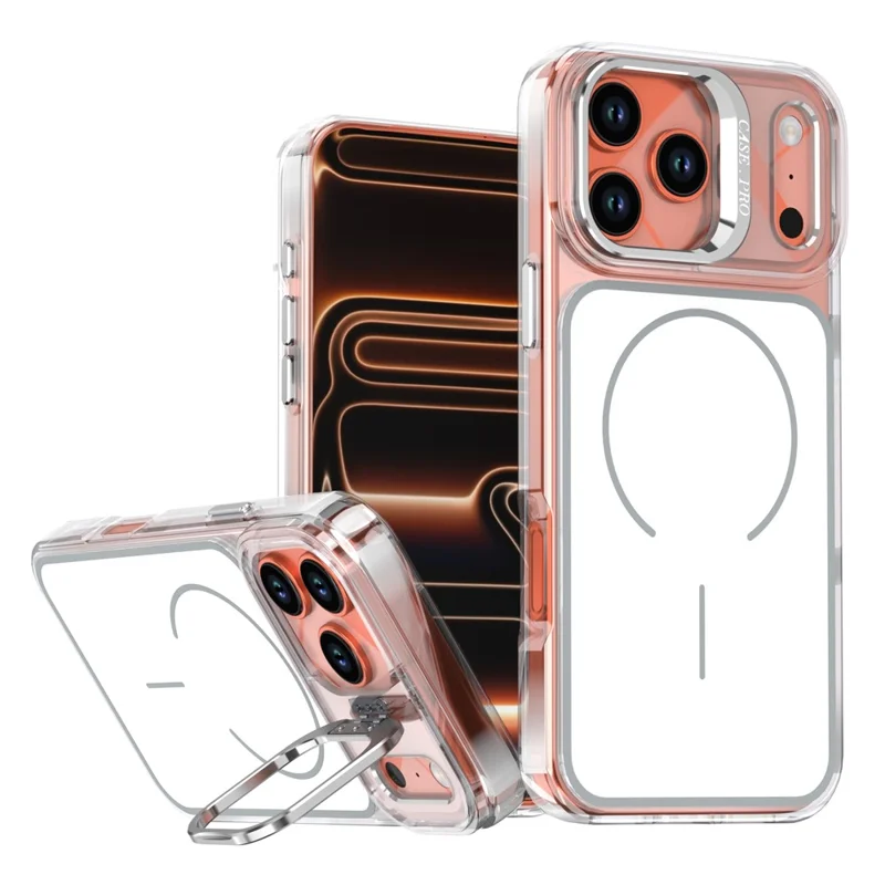 Étui pour iPhone 17 Pro Max compatible MagSafe avec support intégré pour objectif TPU PC - Blanc