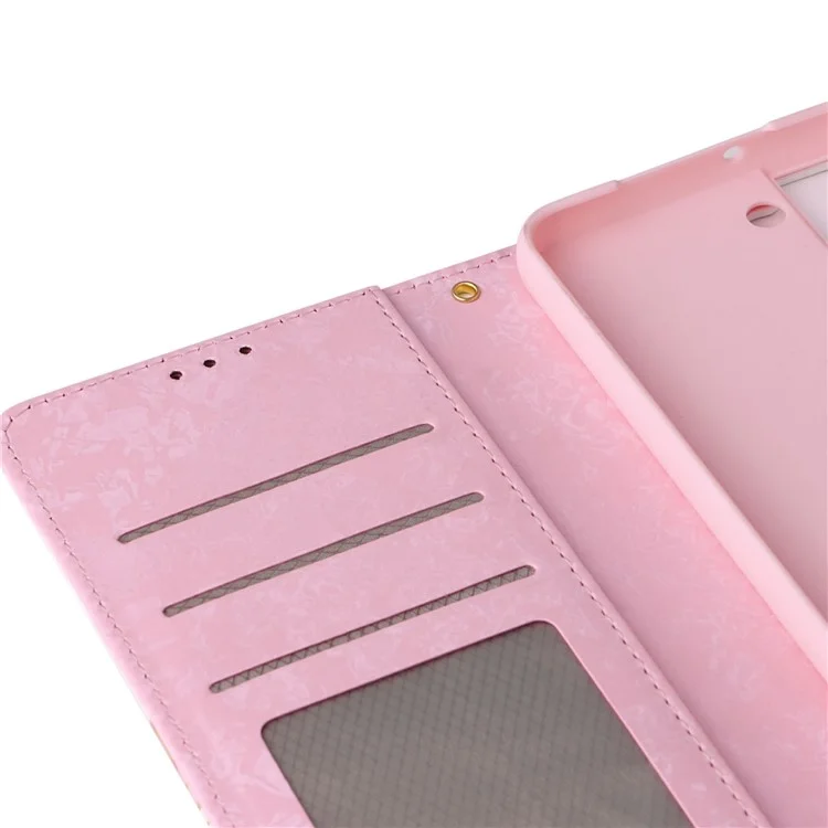 For Samsung Galaxy S23 PU Leather Shockproof Phone Stand Case Stylish Lacquered RFID Blocking Wallet Cover - Rose Flower