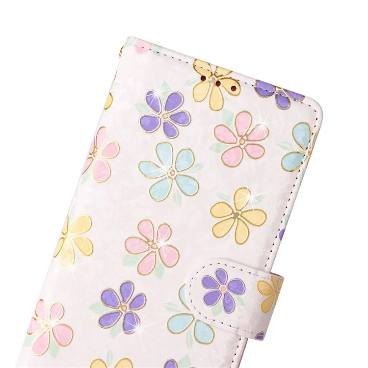 Para Samsung Galaxy A53 5G Lacquered PU Leather Case Stand Wallet Full Protection RFID Blocking Phone Cover - Colorful Flower