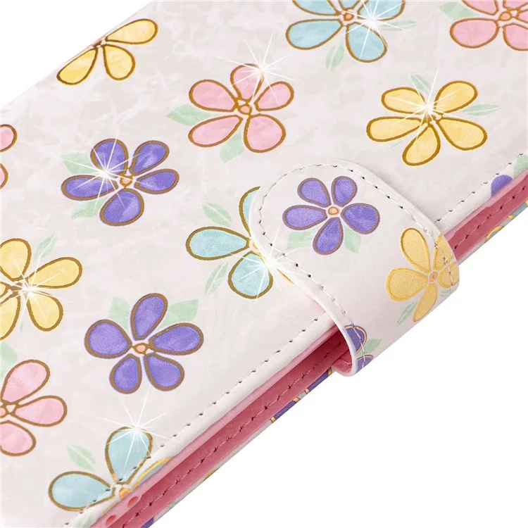 Para Samsung Galaxy A53 5G Lacquered PU Leather Case Stand Wallet Full Protection RFID Blocking Phone Cover - Colorful Flower