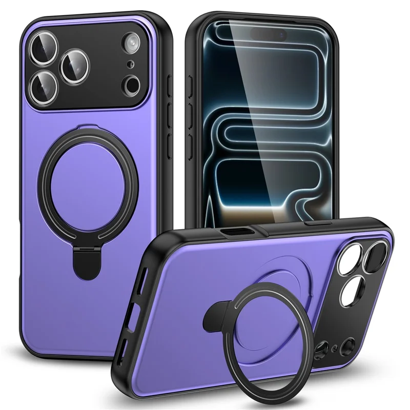 Bulk Purchasing For iPhone 17 Pro Max Case Compatible with MagSafe Kickstand TPU PC Matte Phone Back Cover - Purple