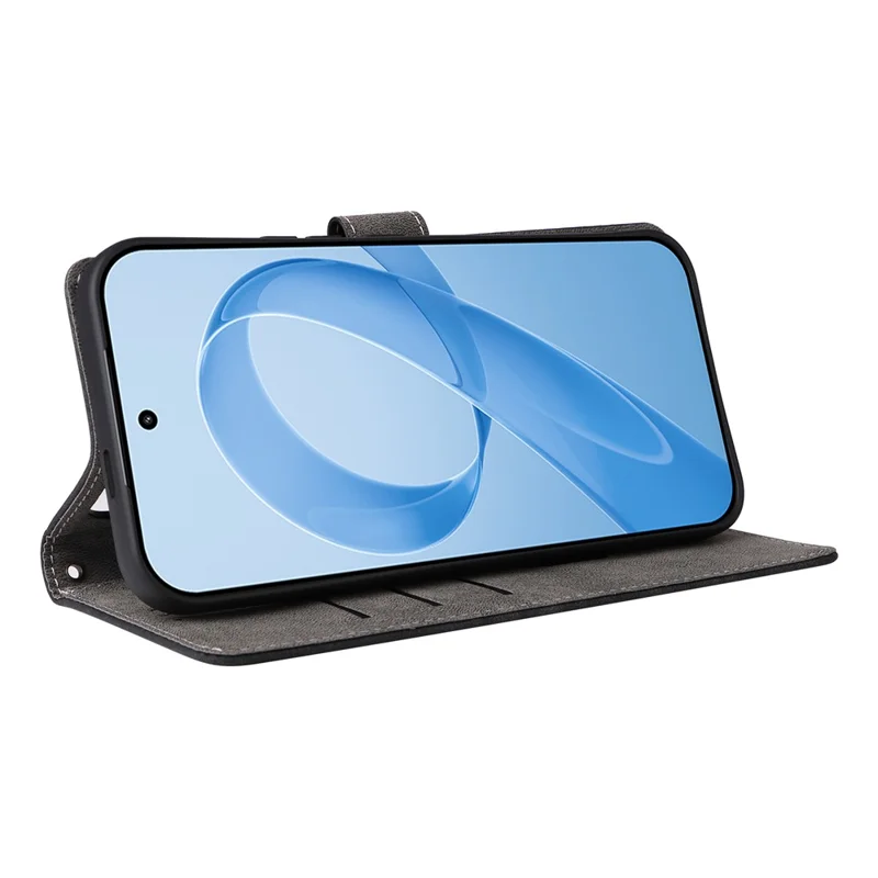 Fodral för Xiaomi Poco F8 Ultra / Redmi K90 Pro Max 5G, plånbok med RFID-skydd, polyuretanläder, telefonhölse med ställfot och rem – Svart