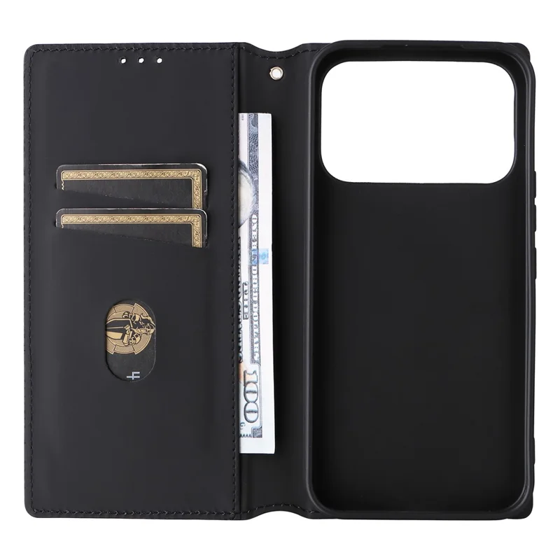 Funda cartera para Xiaomi Poco F8 Ultra / Redmi K90 Pro Max 5G, funda tipo libro con diseño en relieve de rombos, hecha de cuero PU, color rojo