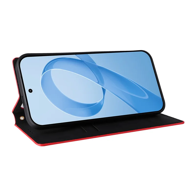 Funda cartera para Xiaomi Poco F8 Ultra / Redmi K90 Pro Max 5G, funda tipo libro con diseño en relieve de rombos, hecha de cuero PU, color rojo