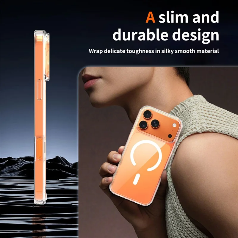 Achat en vrac pour coque transparente iPhone 17 Pro Max compatible MagSafe, housse de téléphone TPU PC 1,5 mm - Transparent