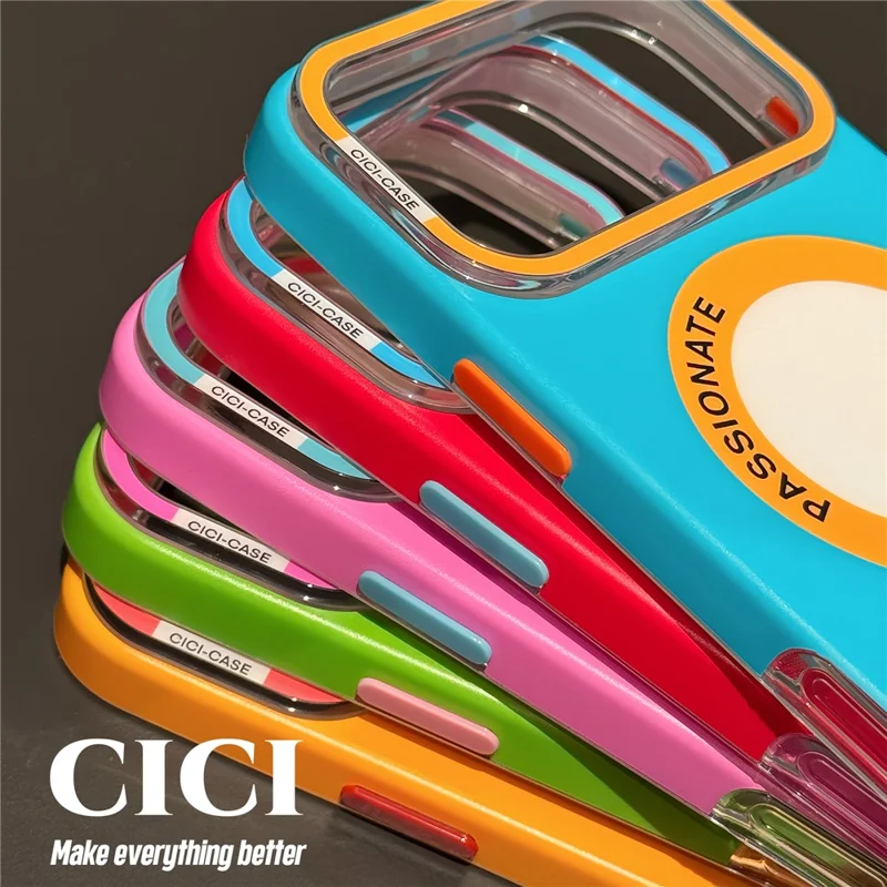 CICI-CITY Funda para iPhone 17 Pro Compatible con MagSafe, Funda Mate IMD de PC + TPU con Marco de Cámara Desmontable - Azul