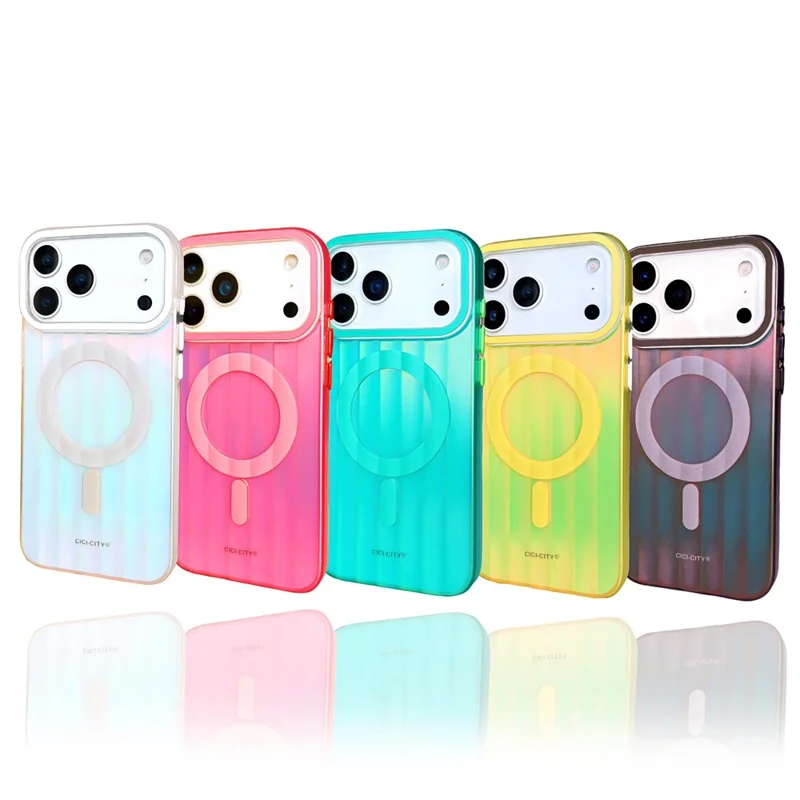 CICI-CITY Funda para iPhone 17 Pro Compatible con MagSafe, Funda Mate IMD de Gradiente PC TPU - Blanco