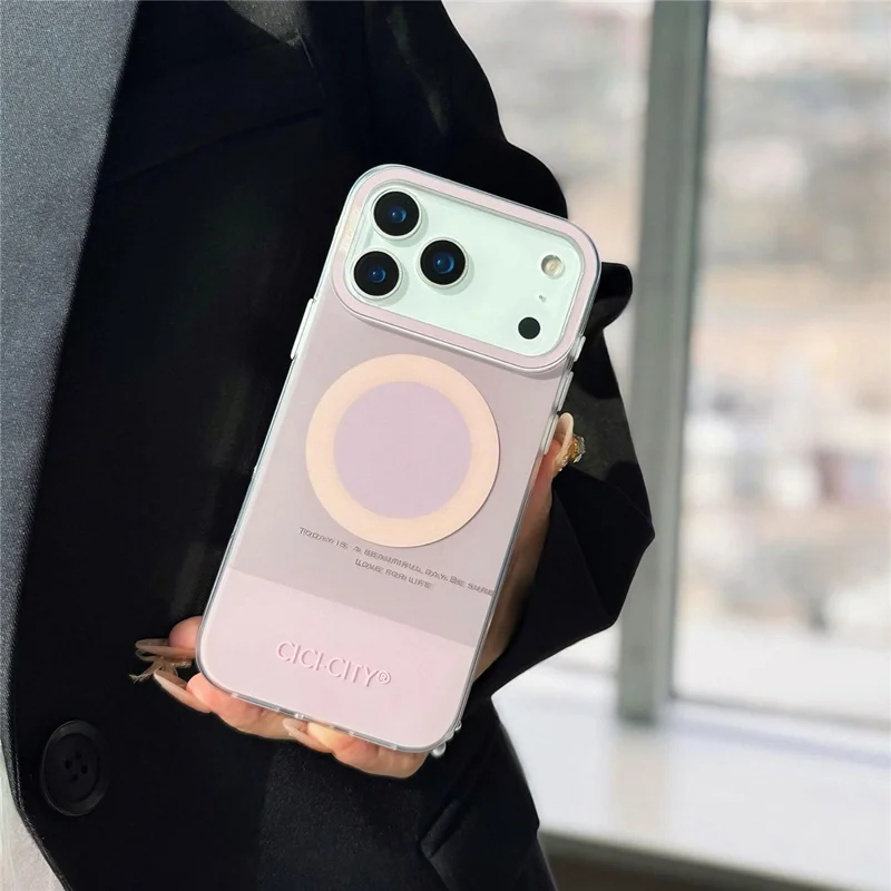 CICI-CITY Capa para iPhone 17 Pro Max Compatível com MagSafe, Capa de Telemóvel em PC + TPU com Cor Macaron IMD - Cinzento