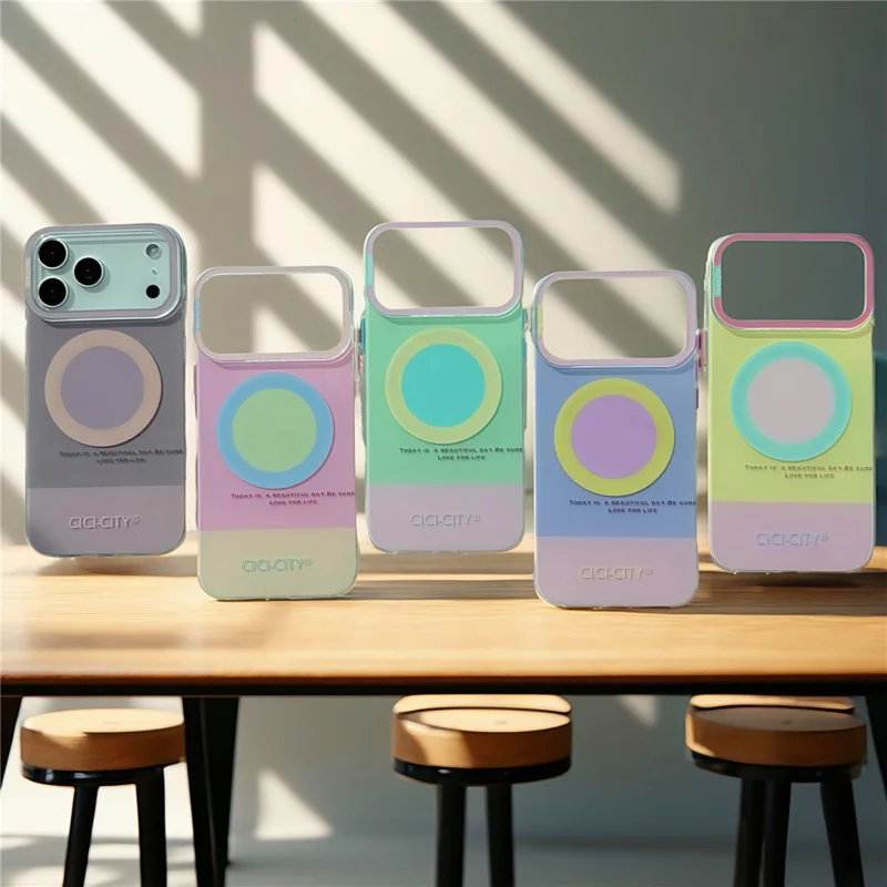 CICI-CITY Capa para iPhone 17 Pro Max Compatível com MagSafe, Capa de Telemóvel em PC + TPU com Cor Macaron IMD - Cinzento