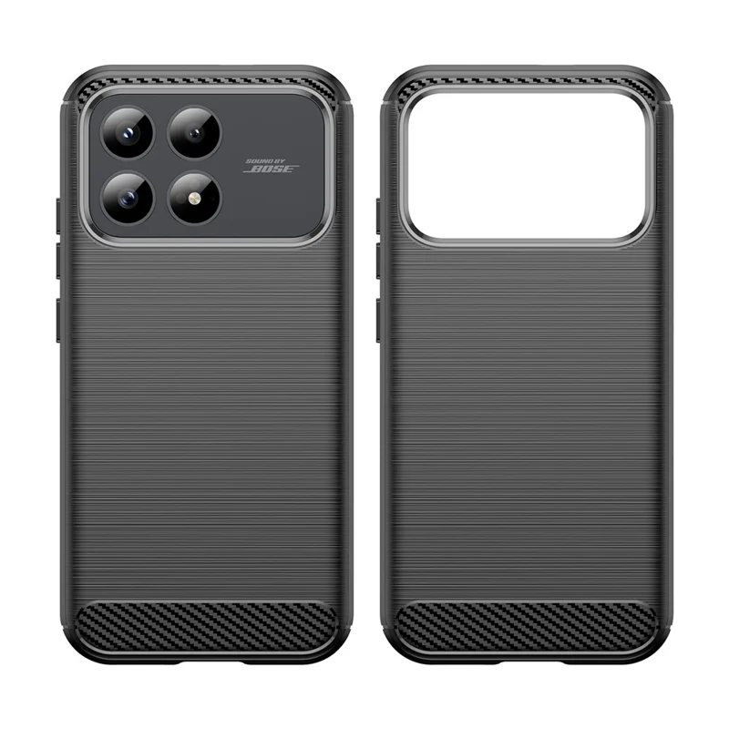 For Xiaomi Redmi K90 5G  /  Poco F8 Pro Case Protective Phone Cover Carbon Fiber Texture Brushed - Black
