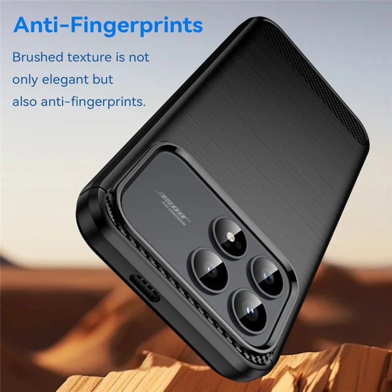 For Xiaomi Redmi K90 5G  /  Poco F8 Pro Case Protective Phone Cover Carbon Fiber Texture Brushed - Black