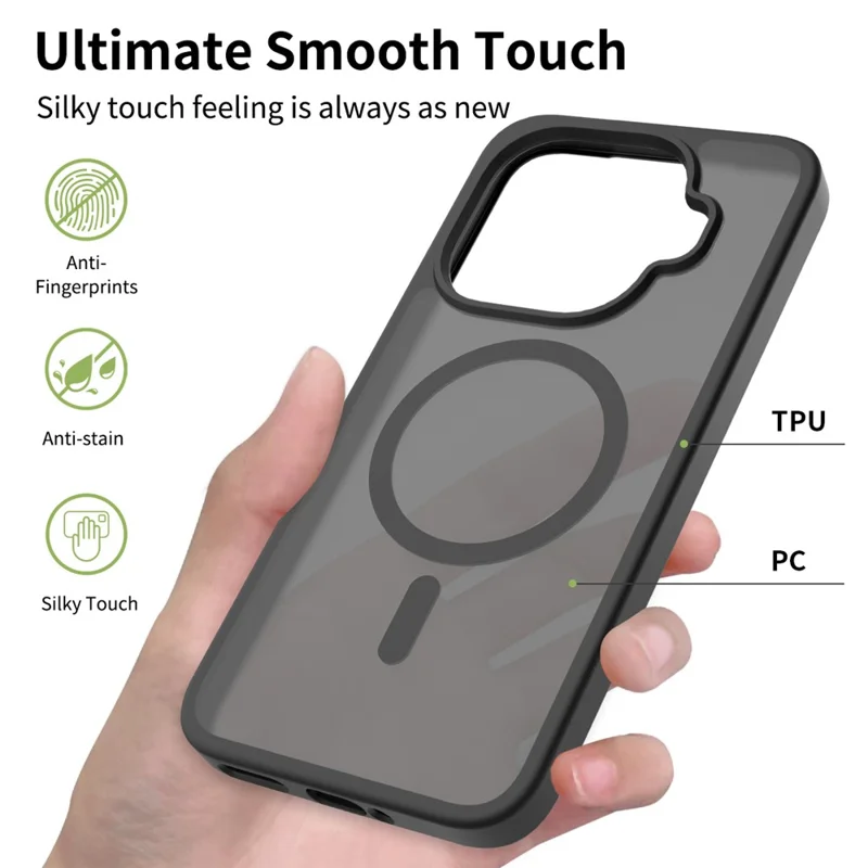 Obudowa magnetyczna do Xiaomi 15T Pro, rama TPU, tył z akrylu, pokrowiec na telefon, wrażenie dotyku skóry - Czarny