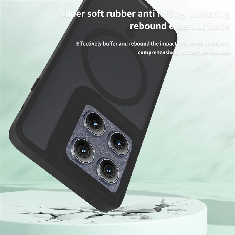 Custodia per Motorola Edge (2025) 5G Compatibile con MagSafe con Telaio in TPU e Retro in Acrilico, Tocco Morbido - Nero