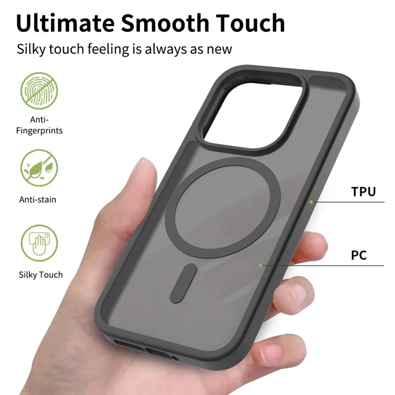 Coque pour Xiaomi 17 compatible avec MagSafe, cadre en TPU, dos en acrylique, toucher doux au toucher - Noir