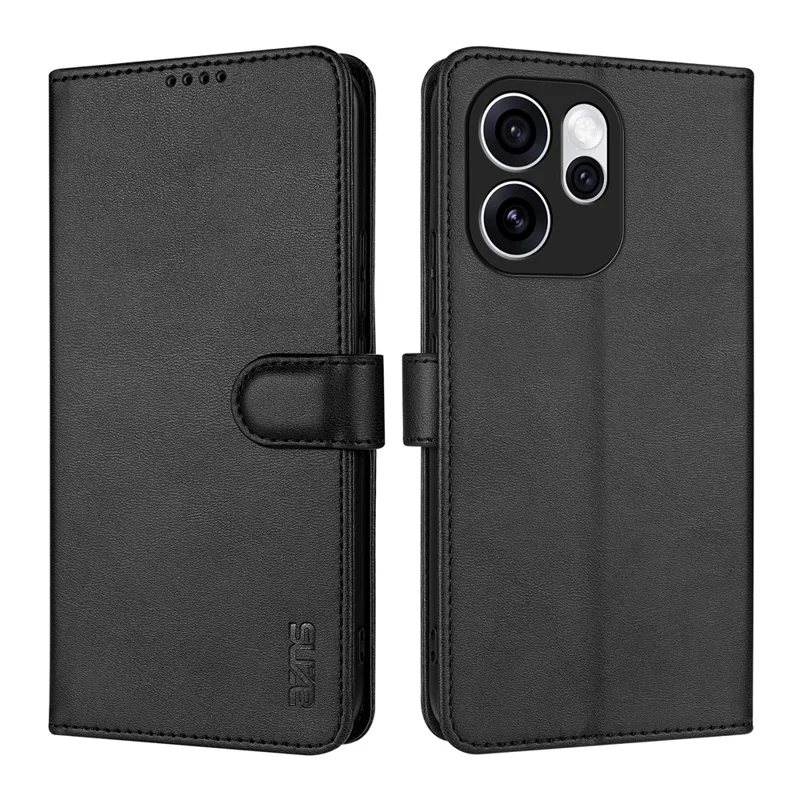 AZNS For Oppo Reno15 Pro 5G (Global) / Reno15 5G (China) Case PU Leather Wallet Phone Cover - Black